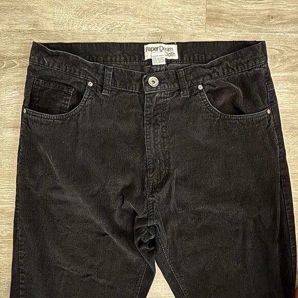 Paper Denim & Cloth Corduroy Black Men's 36x32 Jeans Vintage Work Skater Y2K - Picture 5 of 11